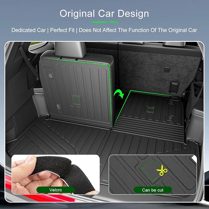 xipoqix Cargo Mat Backrest Mat Compatible with 2024-2026 Lexus TX 350 500H 550H+ TPE Cargo Liner Back Seat Protector Replacement for 2024-2026 Lexus TX Accessories (Trunk Mat with Backrest Mats)