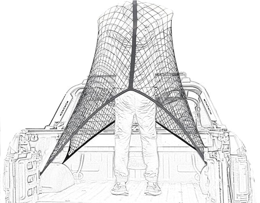 Highly Elastic Cargo Net, 4'x6' Stretches to 8'x12, Suitable for 6.5ft - 8.1ft Long Bed Trucks, Trailers (Lager Single Layer)