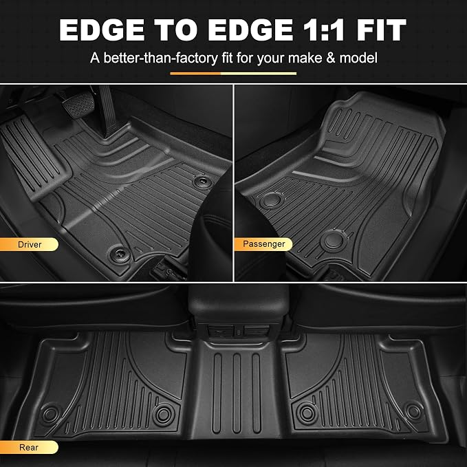 Floor Mats for Toyota Rav4 2019-2025 Hybrid & for Toyota Venza 2021-2025, All Weather TPE Floor Liners and Cargo Liner with Seat Back Mats Rav4 Accessories Cargo Mat