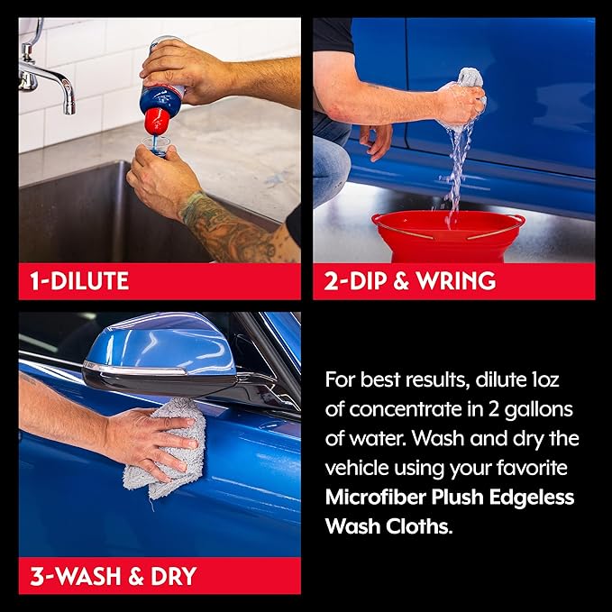 Griot's Garage Rinseless Wash for Car Cleaning and Detailing, No-Rinse Cleaner, Washing Liquid for RVs, Boats, Trucks, Motorcycles, 16 oz