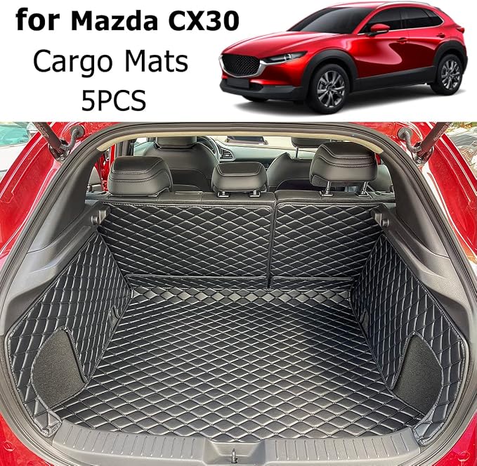 for 2020-2026 Mazda CX30 CX-30 Trunk Mat and Rear Backrest Mat Cargo Liners All Weather Anti-Slip