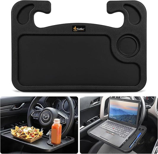 EcoNour Steering Wheel Desk Tray Compatible for 2017-2024 2025 2026 Mazda CX 5 Steering Wheel Tray Table Car Laptop Holder Eating Tray for Car Food & Drink Desk Holder Travel Accessories