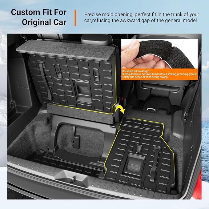 powoq 3rd Row Cargo Mat Compatible with 2021-2026 Toyota Sienna Trunk Mat Backrest Mat TPE Cargo Liner Replacement for 2021 2022 2023 2024 2025 2026 Toyota Sienna Accessories(Trunk Mat+Backrest Mat)