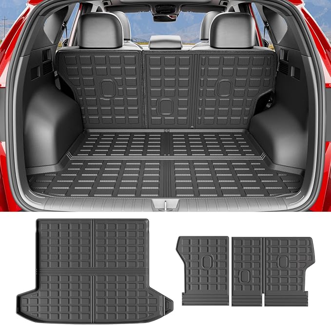 Xipoo Cargo Liner Compatible with 2022-2026 Tucson Cargo Liner Backrest Mat TPE Back Seat Protector Replacement for 2022 2023 2024 2025 2026 Tucson Accessories (Rear Trunk Mat+Rear Backrest Mat)