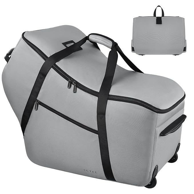 Car Seat Travel Bag Fits All Nuna Pipa Car Seat and Base, Doona Travel Bag, Padded Infant Car Seat Bag with Wheels, Airport Gate Check Bag with side pocket, Protective Feet, Double handle