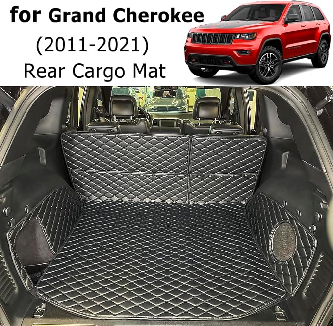 for 2011-2021 Jeep Grand Cherokee Trunk Mat and Rear Backrest Mat Cargo Liners All Weather Anti-Slip