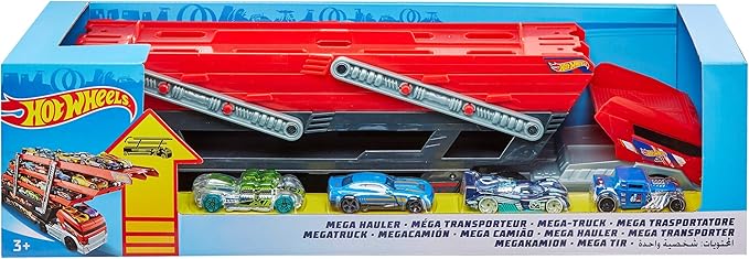 Hot Wheels Mega Hauler and 4 Cars Set