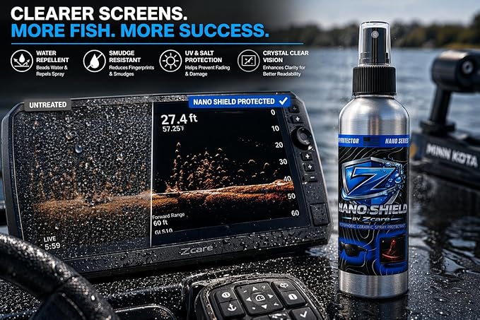 Screen & Glass Cleaner Spray with Ceramic Coating - Hydrophobic Protection for Sunglasses, Boat Screens, Electronics - Streak Free Water Repellent - Nano Shield by Z Care