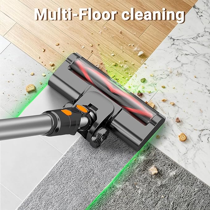 HOLOGO Cordless Vacuum Cleaner,40 Mins Runtime Lightweight Stick Vacuum Cordless,Self-Standing,Powerful Suction, Anti-Tangle Brush,Rechargeable Battery Vacuum for Carpet,Pet Hair,Hardwood Floor