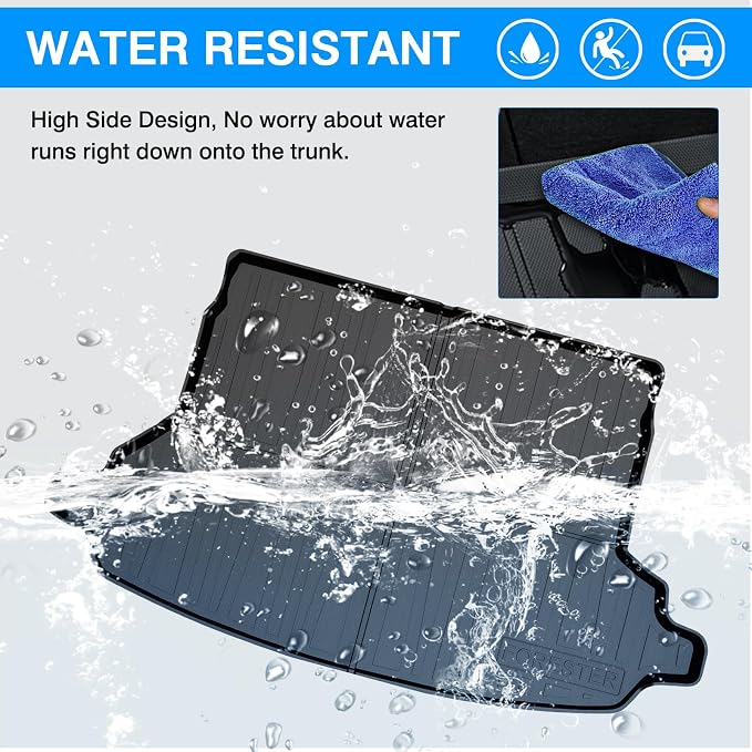 Powerty Trunk Mat for 2019-2024 Subaru Forester Accessories Cargo Liner Without Subwoofer All Weather TPO Rear Trunk Liner (Not Fit Models with Subwoofer on Trunk Side)