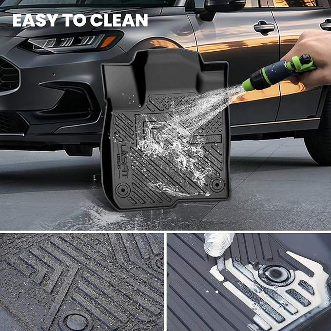 LASFIT Floor Mats for Honda HRV 2016 2017 2018 2019 2020 2021 2022, All Weather TPE Custom Fit HR-V Floor Liner Accessories, 1st & 2nd Row, Black