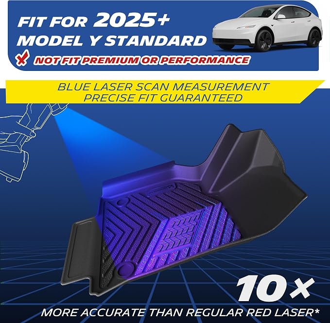 Michelin Vehicle Mat, All-Weather TPE Custom Fit Liner for Tesla Model Y 5 Seat Standard Floor Mats 2025-2027 (7 Piece), Not Fit Premium or Performance, Premier