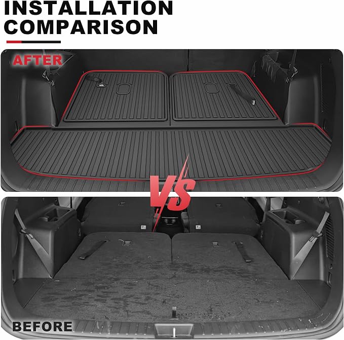 Cargo Mat Compatible with Kia Sorento 2021-2025 2026 Cargo Liner Trunk Mat with Seatback Mat TPE All Weather Back Seat Cover Protector 2025 Sorento Accessories Cargo Tray Backrest Mat