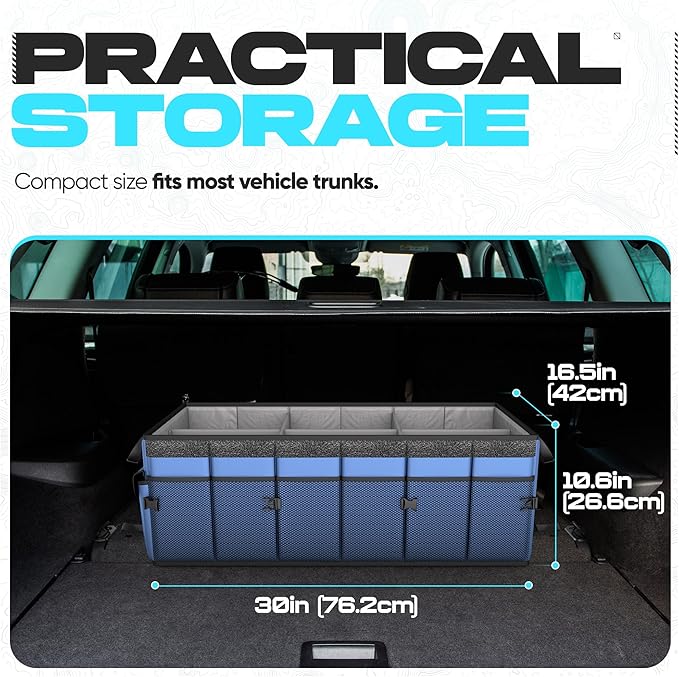 FORTEM Trunk Organizer For SUV Car Trunk Organizer, Foldable Storage, Car Accessories for Women Men, Collapsible Bag, 600D Oxford, Non Slip Bottom, Straps, Soft Cover (85L)