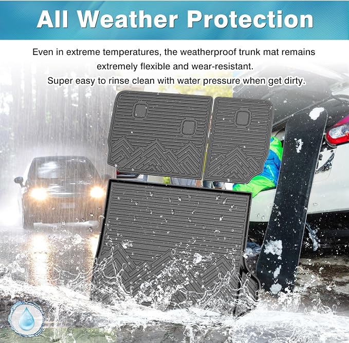 Mixsuper Cargo Liner for Jeep Grand Cherokee 2022-2026 (Not for Grand Cherokee L/WK), All Weather TPE Trunk Cargo Mat with Backrest Protectors Compatible with Grand Cherokee & 4xe