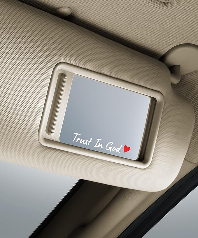 SCUARI 4PCS Car Stickers,Cars Decals,Car Accessories Trust in God Rearview Mirror Sticker,Auto Stickers and Decals,Auto Decals for Women,Trust in God Mirror Decoration,Fits Most Vehicles (White&Red)