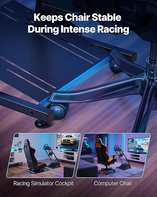 VEVOR Racing Wheel Stand, Adjustable & Foldable Simulator Stand for Logitech G29 G27 G920 G923, Thrustmaster T300RS T300GT T248 TS-PC TSXW Gaming Cockpit,Pedals Simulator NOT Included
