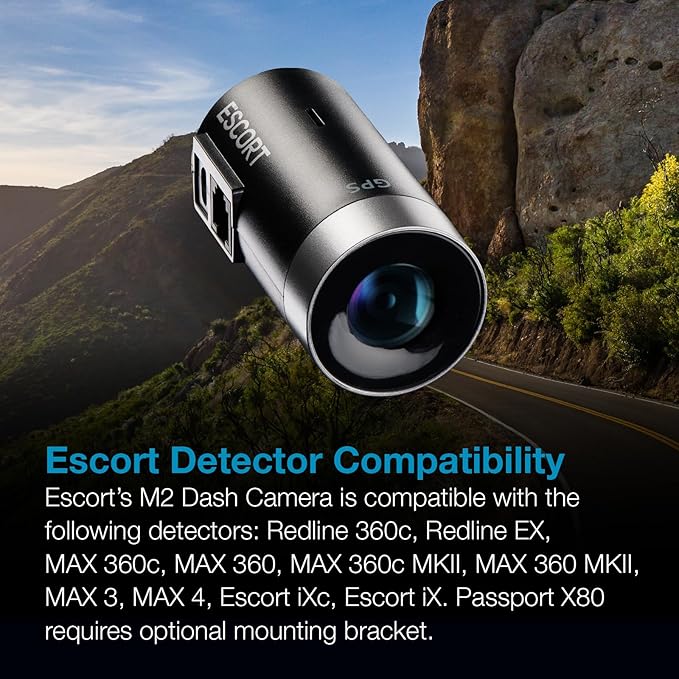 Escort M2 Smart Dash Cam – 1080P Full HD Video Dash Cam, Incident Reports, Parking Mode, Drive Smarter App, Wi-Fi & GPS, 16GB Micro SD Card, Compatible with MAX 360c, MAX 360