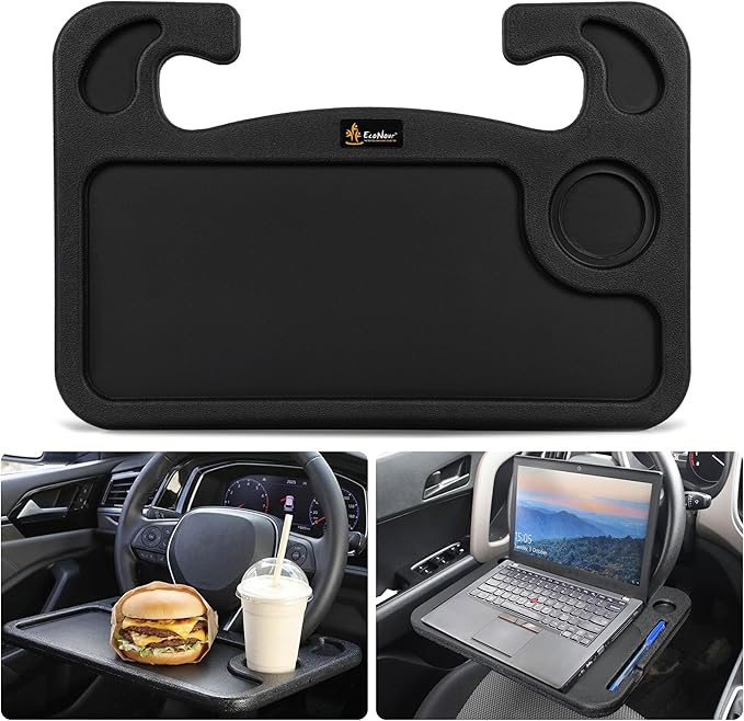 EcoNour Steering Wheel Desk Tray Compatible for 2020-2024 2025 2026 Toyota Corolla Steering Wheel Tray Table Car Laptop Holder Eating Tray for Car Food & Drink Desk Holder Travel Accessories