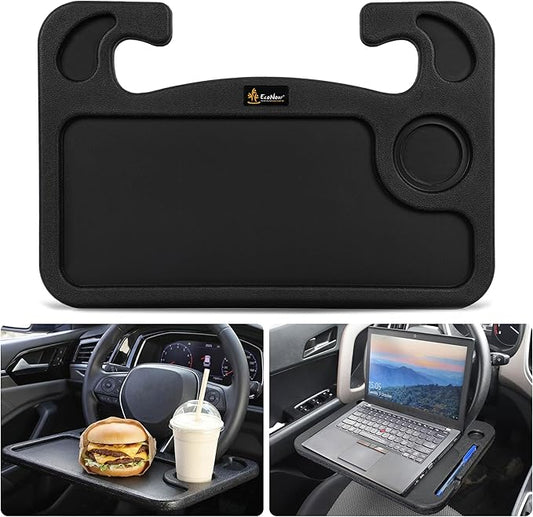 EcoNour Steering Wheel Desk Tray Compatible for 2020-2024 2025 2026 Toyota Corolla Steering Wheel Tray Table Car Laptop Holder Eating Tray for Car Food & Drink Desk Holder Travel Accessories