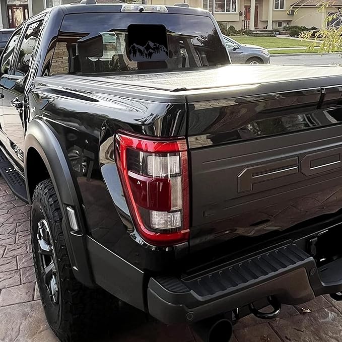 Xinghe for Ford F150 F250 F350 2015-2026, Rear Middle Window American Flag Decals, Matte Black USA Flag Decal for Truck Back Window, for Ford Raptor 2015-2026 Accessories