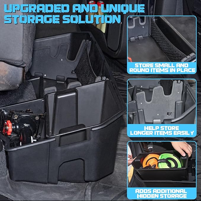WHALEMOTOR Underseat Storage Compatible with 2020-2026 Chevy Silverado/GMC Sierra 1500(Inclu. 2019 New Gen)&2500 3500 HD Crew&Double Cab, Upgraded Rear Under Seat Organizer Cargo Box