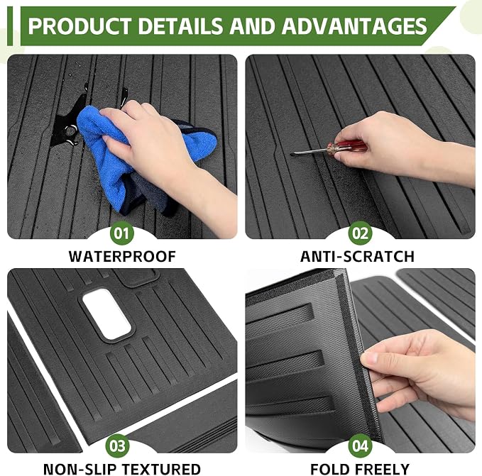 Cargo Liners for 2022-2025 Chevy Chevrolet Tahoe/GMC Yukon Trunk Mat with 3rd Row Seat Back Cover Accessories, All Weather Rear Cargo Mat Backrest Protector(Not for Yukon XL)