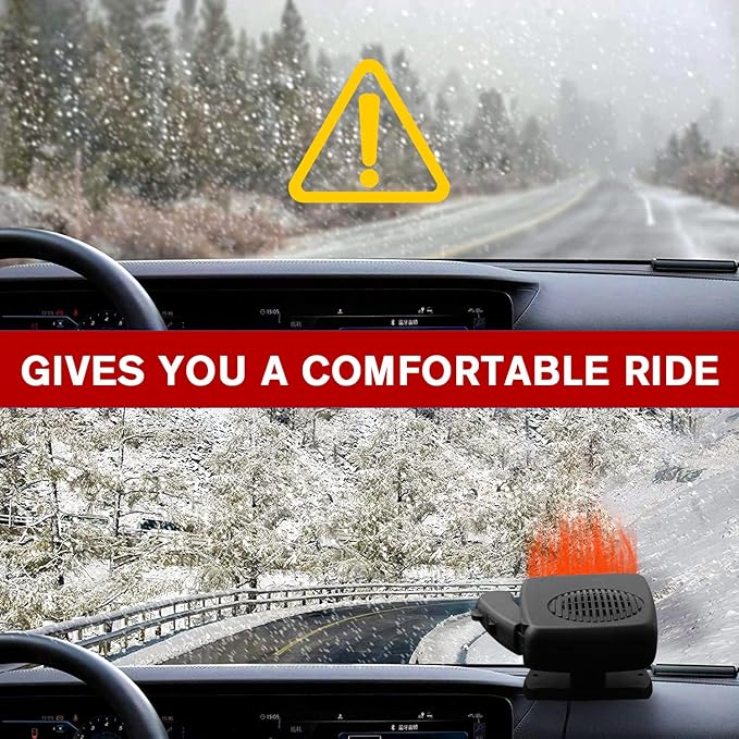 Leaflai 12V-Car Heater,150W with Heating and Cooling 2 in 1 Modes Heating/Cooling Automobile Heater Demister Vehicle Heater Fan Suitable for All Car