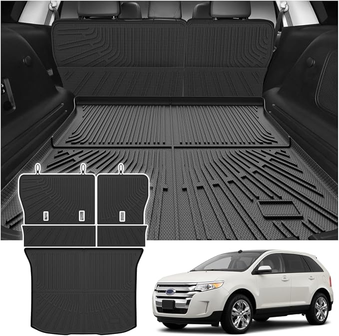 Cargo Liner for Ford Edge 2007-2014/Lincoln MKX 2007-2015, All Weather Cargo Mats for Edge Accessories, Heavy Duty TPE Trunk Mat, Car Accessories