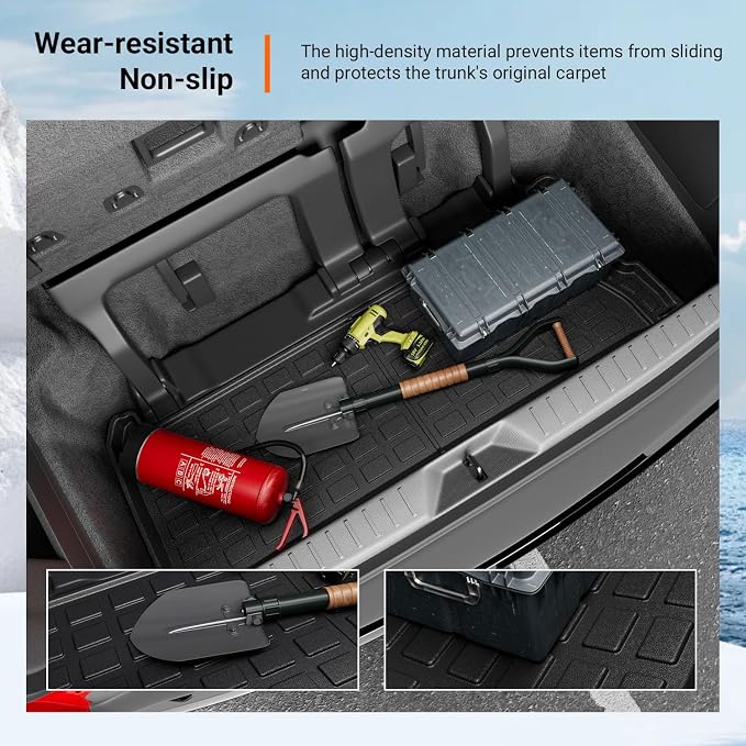 powoq 7&8 Seats Trunk Mat Compatible with 2021-2026 Toyota Sienna Cargo Mat TPE Trunk Liner Cargo Liner Replacement for 2021-2026 Toyota Sienna Accessories (Trunk Mat)