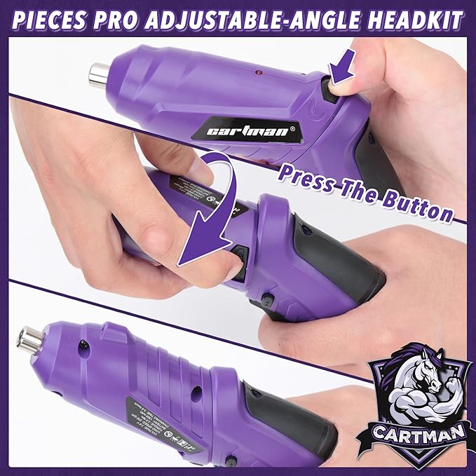 CARTMAN 149-piece Tool Set with Purple Cordless Screwdriver Essential Household Tool Box Hand Tool Kit