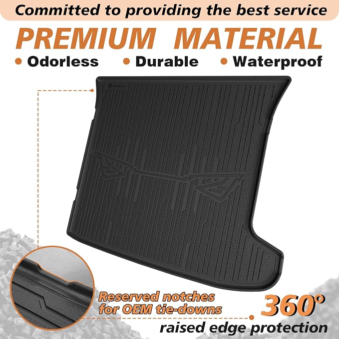 TripleAliners Trunk Mat All Weather Compatible with 2025 2026 Kia EV6 Accessories Custom Fit Protection Trunk Floor Liner Cargo Mat TPE Anti-Slip Odorless Cargo Liner (NOT FIT GT)