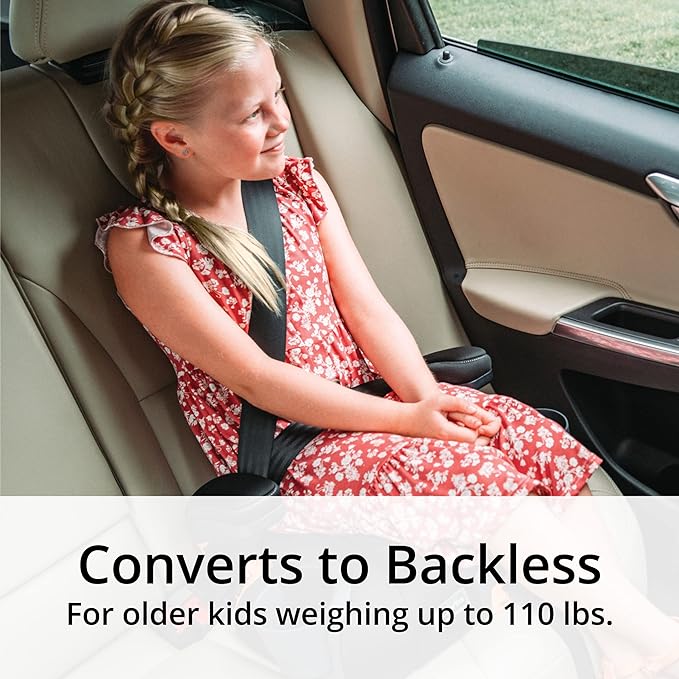 Chicco KidFit ClearTex Plus 2-in-1 Belt-Positioning Booster Car Seat, Backless and High Back Booster Seat, for Children Aged 4 Years and up and 40-100 lbs., Drift/Grey