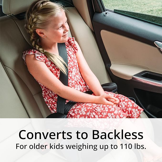 Chicco KidFit ClearTex Plus 2-in-1 Belt-Positioning Booster Car Seat, Backless and High Back Booster Seat, for Children Aged 4 Years and up and 40-100 lbs., Obsidian/Black