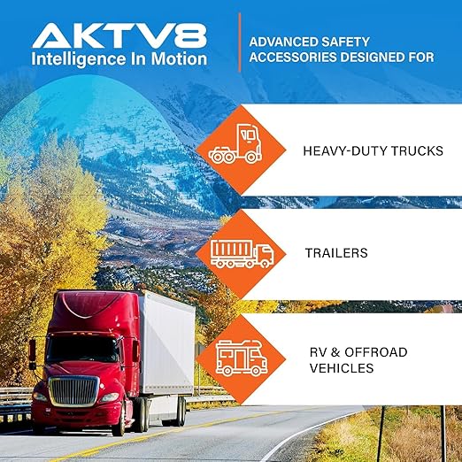 AKTV8 PressureTechTM Wireless Tire Pressure Monitoring System - TPMS Sensors for Cars, RVs, Motorcycles and Trailers - Real-Time Display w/iOS or Android App (0-150 PSI) (Pack of 2)