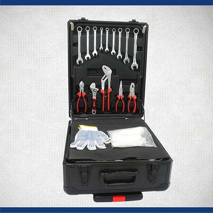 Rolling toolset case-899pcs Home Repair Tool Set Kit,Tool Trolley Case with Socket Wrench Hand Tool Set(4 Drawers), General Household Tool Kit with Rolling Toolbox, Tool Kit case on wheels