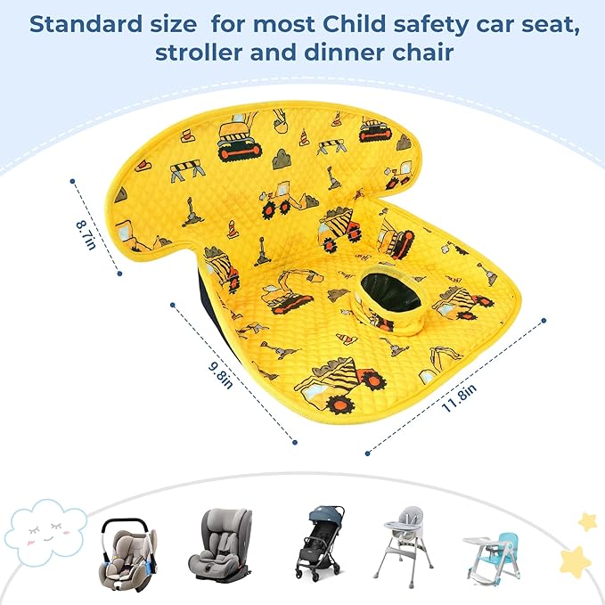 COOLBEBE Infant Car Seat Protector for Potty Training, Dry Waterproof Car Seat Liner Toilet Training for Baby Infant Toddler, Piddle Pads Cover Pad for Strollers & Carseat (Yellow)