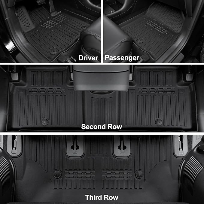 Floor Mats for 2026 Hyundai Palisade 7/8 Seat (Only Hybrid), All Weather TPE Cargo Mat with 3rd Backrest Mat for 2026 Hyundai Palisade Hybrid Calligraphy Accessories