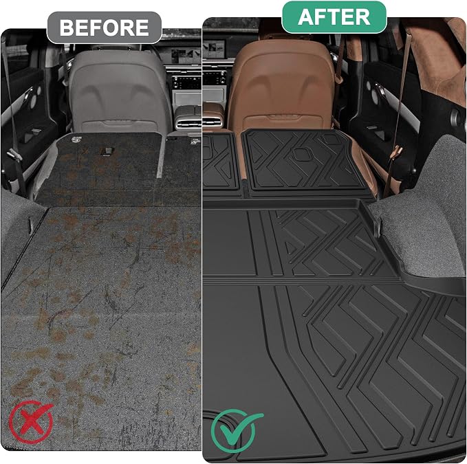 Cargo Mat for Genesis GV80 5-Seat 2021-2026 (Not for Coupe) Seat Back Mats | Custom Fit. All Weather Protection. Waterproof. Odorless. Easy to Clean