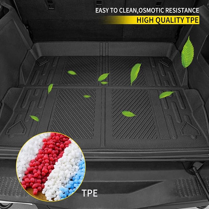 Cargo Mat Compatible with 2021 2022 2023 2024 2025 2026 Ford Bronco Trunk Mat All-Weather TPE Rear Trunk Tray Cargo Liner for Ford Bronco Accessories 4 Doors (Not Compatible with Bronco Sport)
