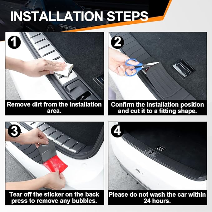 SINGARO Car Rear Bumper Protector, 41.5inch x3.6inch Car/SUV/Trunk Universal Rubber Anti-Scratch Trunk Exterior Accessories