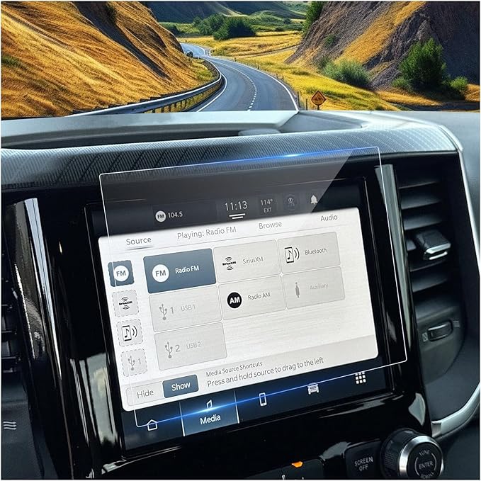 for Ram Screen Protector 8.4 Inch for 2013-2026 Dodge Ram 1500 2500 3500 Uconnect 5 Nav Pickup Truck 8.4-In Display for 2024 Ram 1500 Accessories 9H Tempered Glass Protective Film (Ram 8.4-In HD)