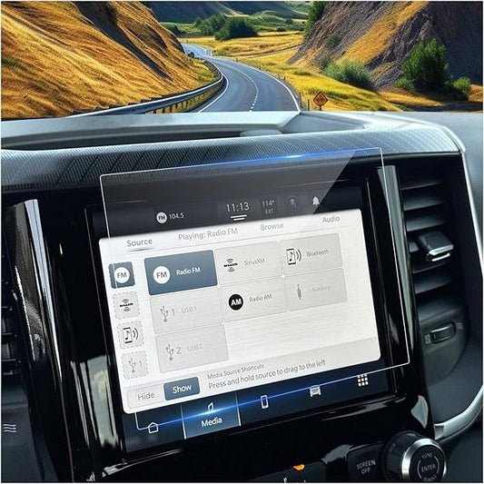 for Ram Screen Protector 8.4 Inch for 2013-2026 Dodge Ram 1500 2500 3500 Uconnect 5 Nav Pickup Truck 8.4-In Display for 2024 Ram 1500 Accessories 9H Tempered Glass Protective Film (Ram 8.4-In HD)