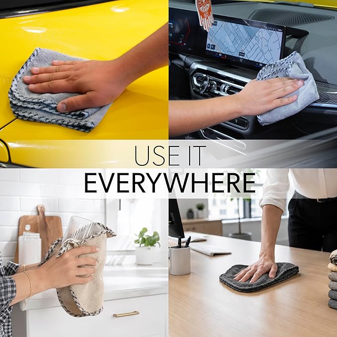 Chemical Guys AllSwipe Multi-Purpose Microfiber Towels for Cars Microfiber Cleaning Cloth Multi Color Drying Towels Car Detailing for Wash Interior and Glass, 14 x 12 Inch - 24 Pack