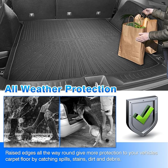 Passport Trunk Mat - Cargo Mat for Honda Passport 2019-2025 All-Weather Cargo Liner for Passport Accessories, Heavy Duty Waterproof Black