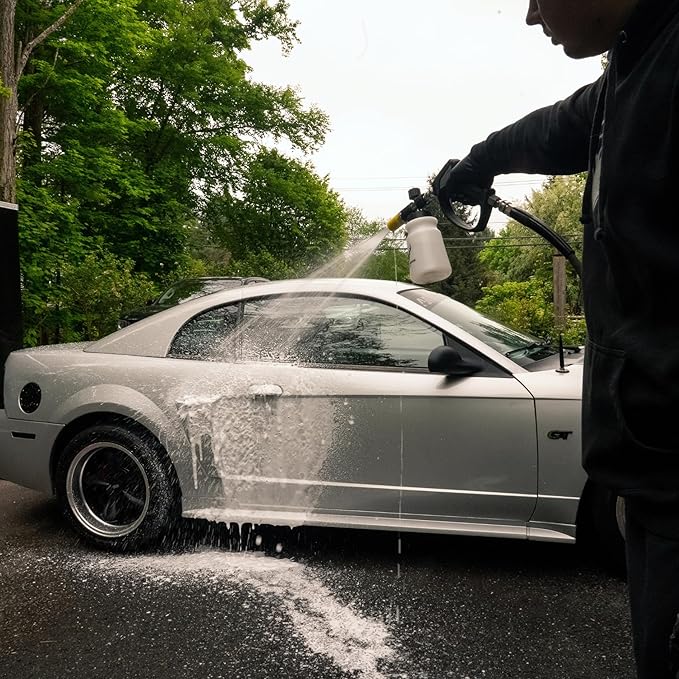 Hornet Foam Cannon for Pressure Washer - Soap Attachment for Power Washer - 4000 PSI Adjustable Car Wash Sprayer with Wide Mouth - 1/4" Quick Connector & M22 Adapter, 1L Bottle