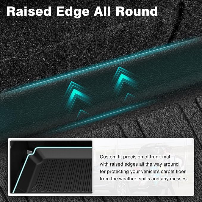 Mixsuper Cargo Liner for Ford Bronco Sport 2021-2026 (w/Full Size Spare Tire), Trunk Mat for Bronco Sport Accessories Cargo Mat Rear Trunk Liner Black