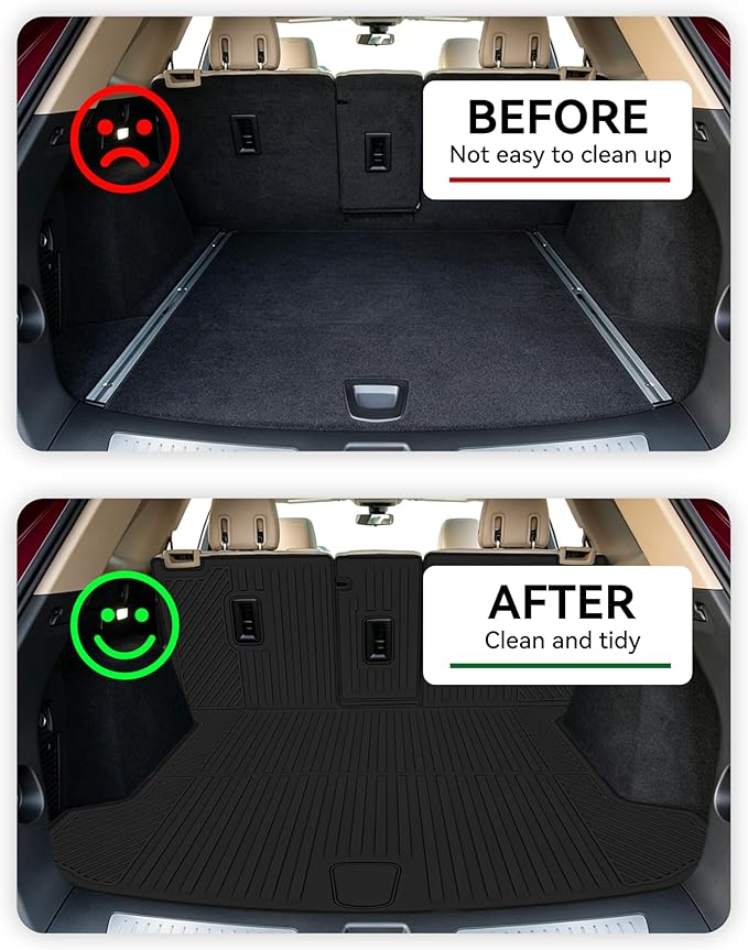 Cargo Liner Compatible with 2017-2025 Cadillac XT5 Trunk Mat Cargo Mat Back Seat Cover Protector (Backrest Mats+Trunk Mat)