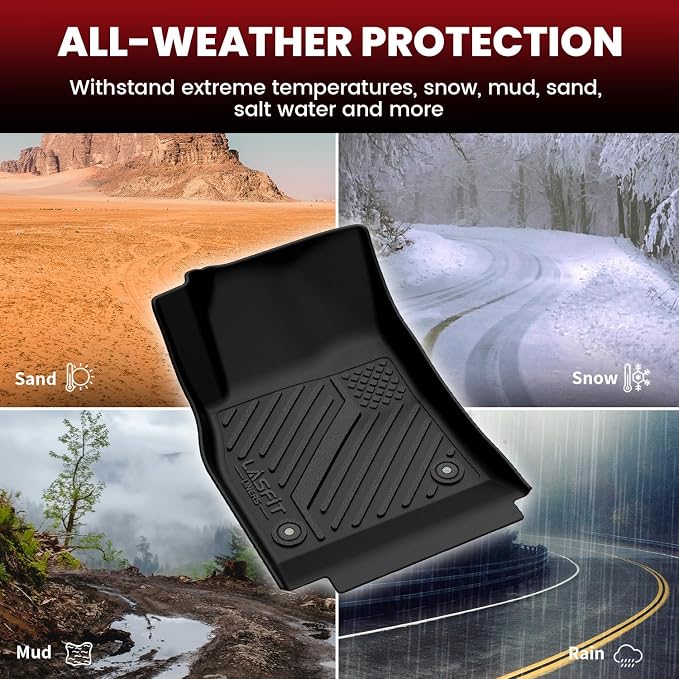 LASFIT Floor Mats for Chevrolet Cruze 2011-2015/2016 Cruze Limited, All Weather TPE Custom Fit Floor Mats for Cars, 1st and 2nd Row Car Floor Mats for Cruze