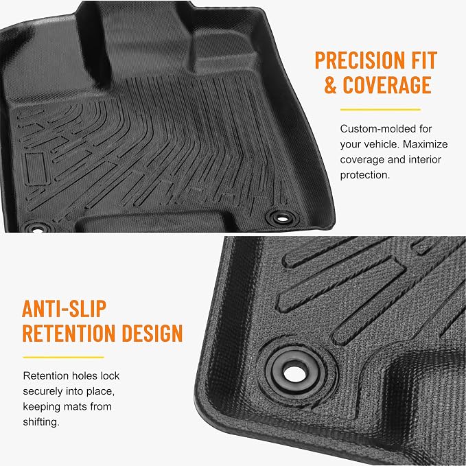 Floor Mats for 2016-2022 Honda Pilot 7 Seats (No Elite Models) All Weather Trunk Mat Cargo Mat TPE Trunk Liner Back Seat Cover Pilot Accessories (Floor Liner+Cargo Liner with Backrest Mat)